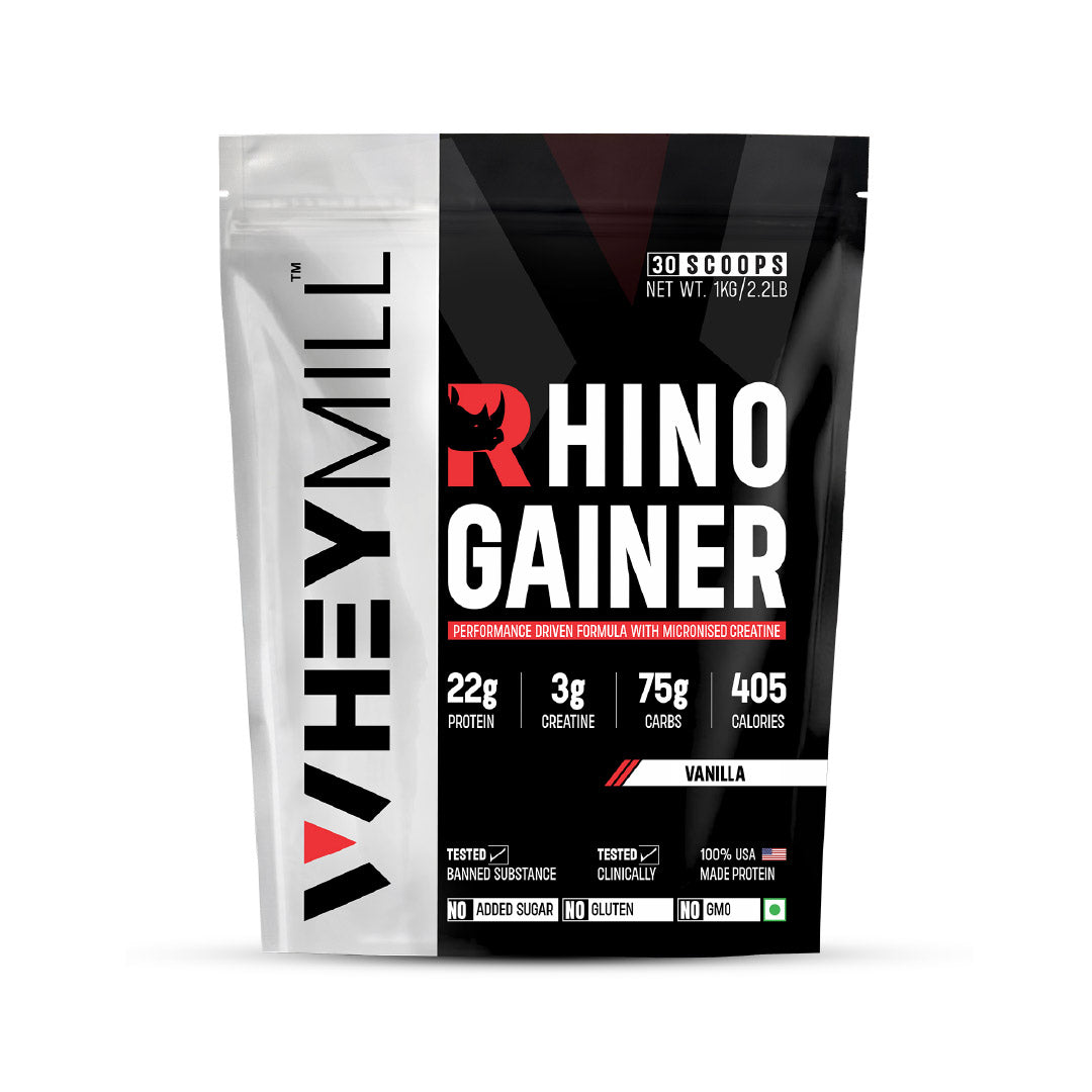 RHINO Mass/Weight Gainer with Creatine | 1 kg / 2.2 lb | 30 Scoops