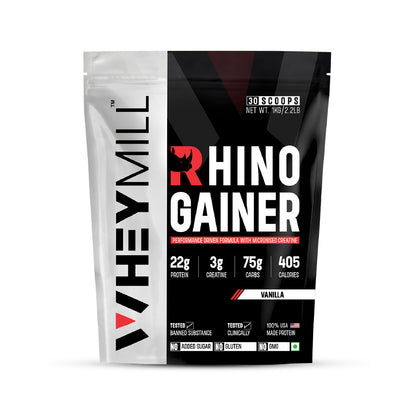 RHINO Mass/Weight Gainer with Creatine | 1 kg / 2.2 lb | 30 Scoops