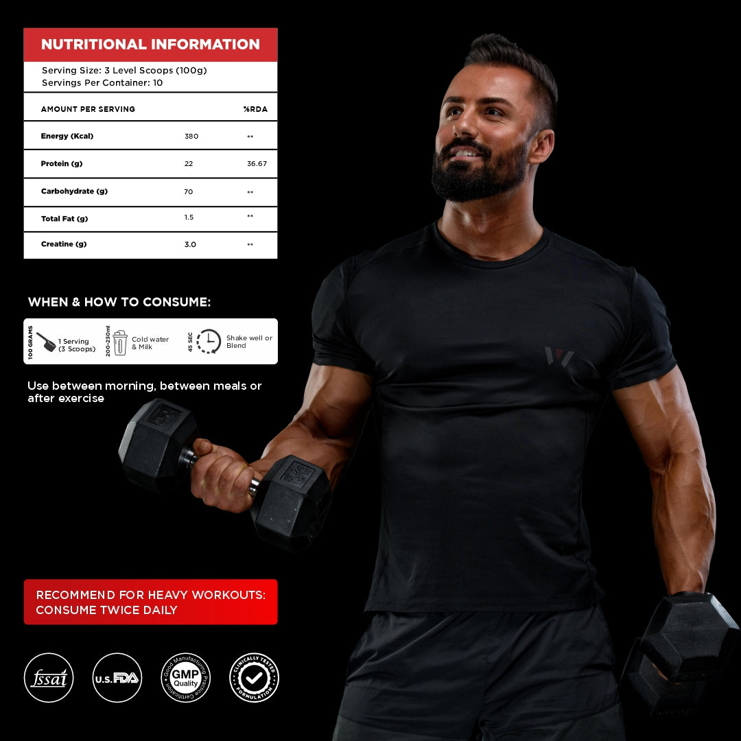 RHINO Mass/Weight Gainer with Creatine | 1 kg / 2.2 lb | 30 Scoops