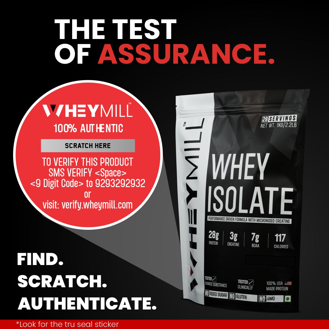 Whey Protein Isolate | 28g Protein, 3g Creatine, 7g BCAA | Easy Mixing, Low Carbs | For Men & Women